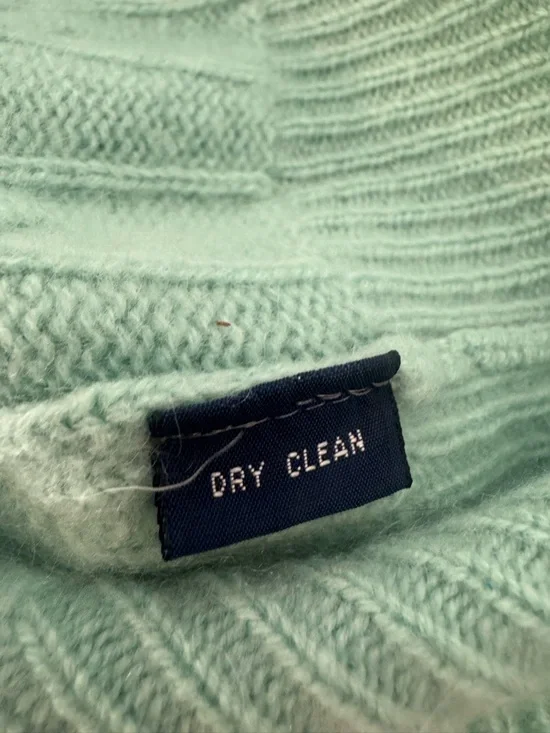 Vtg Polo Ralph Lauren Cashmere Cable Knit Cardigan Mint Green Size 40 Med READ - Picture 11 of 12